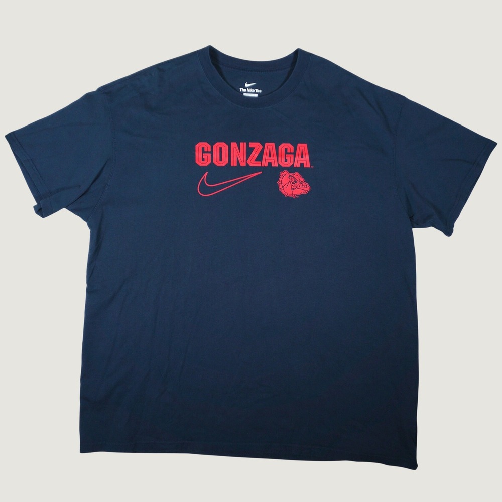 Nike Gonzaga Bulldogs T-Shirt Mens 2XL Navy Blue Excellent Loose Fit DR7133-419